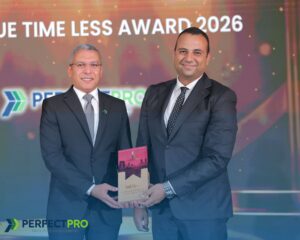 Facility Management Company Perfect Pro ® EFMF Grand Award 2026 presentation to two men